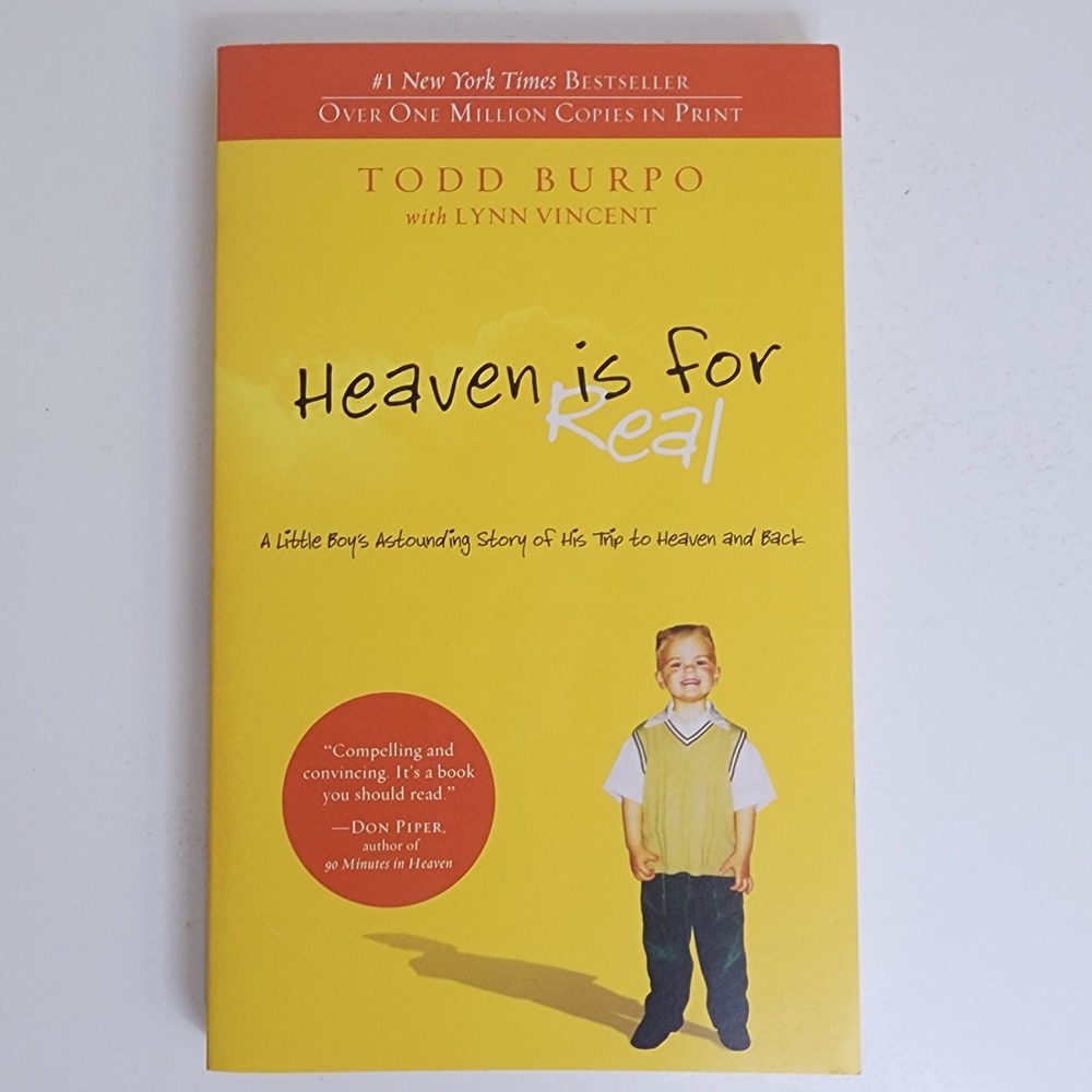 Thomas Nelson Heaven is for Real Yellow Todd Burpo Inspirational Book